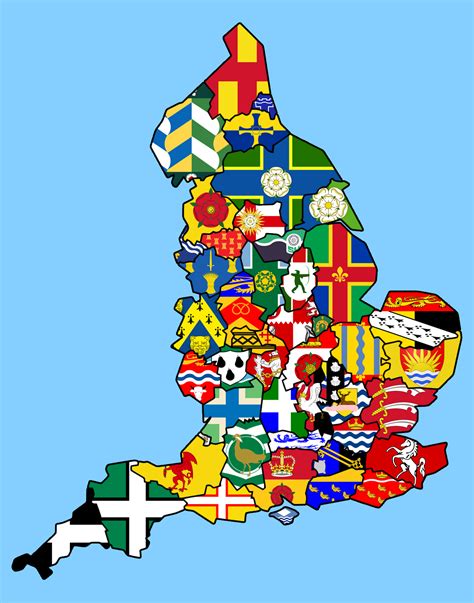 england counties flag map